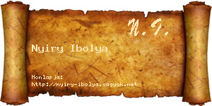 Nyiry Ibolya névjegykártya